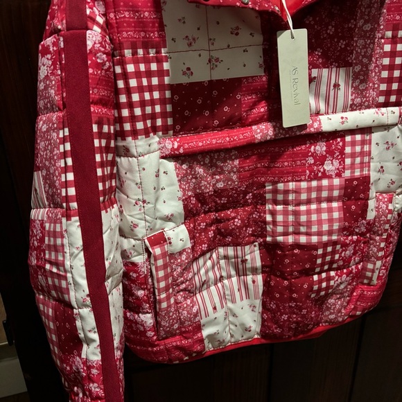Altar'd State Red and White Quilted Puffer Jacket - Picture 6 of 12